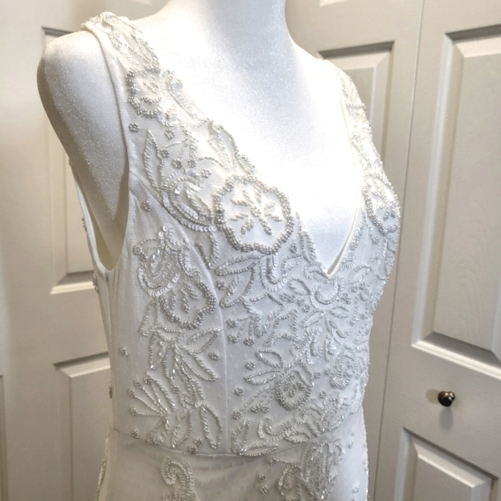 Lulus White Beaded Sequin Mermaid Maxi Dress - Picture 11 of 15